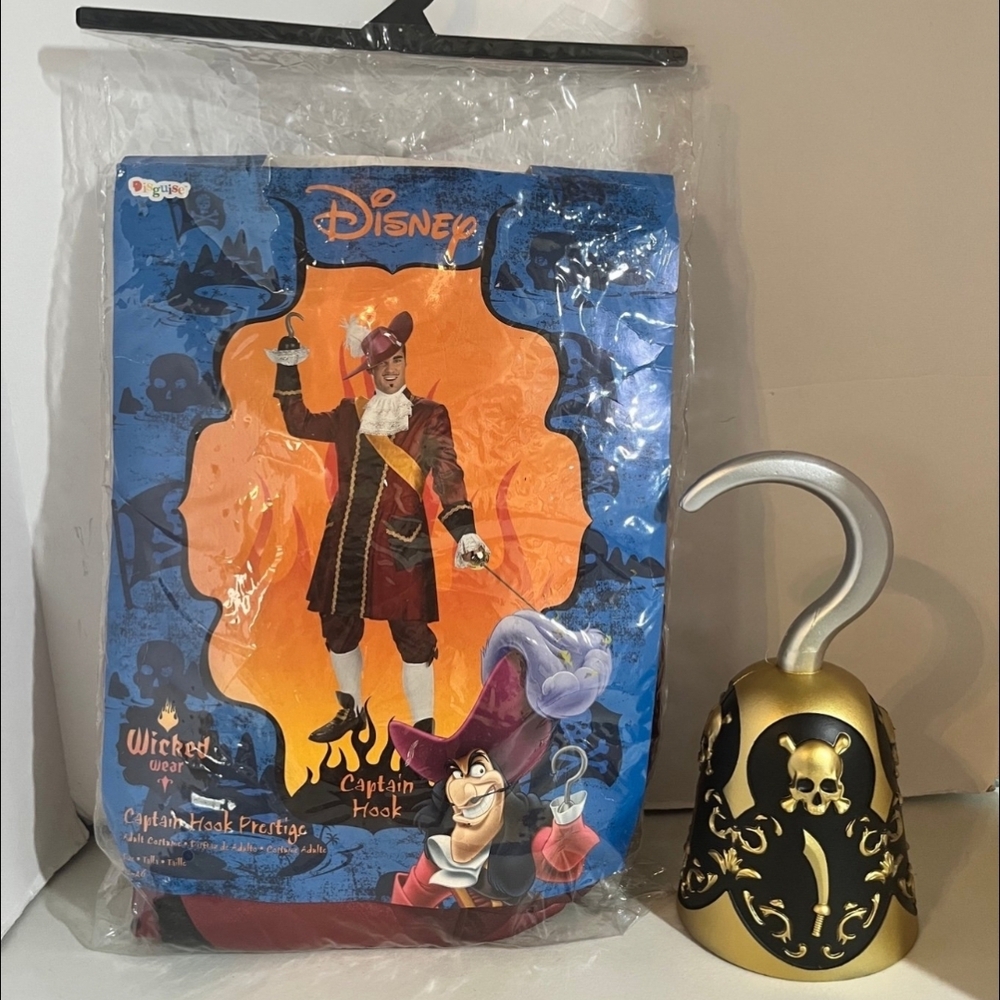 Disney Captain Hook Costume for Adults - Red and Black